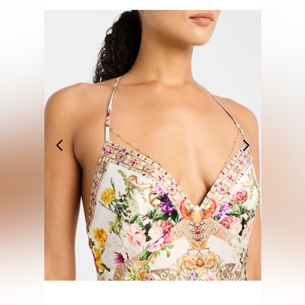 NWT Camilla Silk Egyptian Chain Open Back Size Small Gold Rose - Picture 10 of 14